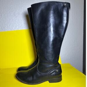 Frye Women's Melissa Tall Black Leather Riding Boots Back Zipper 34766431 sz 8.5
